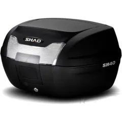 SHAD top case black 40L sh40 including mounting plate for: Honda CB, CBR, CBF