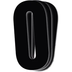 Startnummern Set NO.0 für BlackBird Racing 3 Stück schwarz 13x7 cm