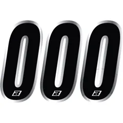 RACE NUMBERS NO.0 for BlackBird Racing 3 pcs chrome 15X7 cm