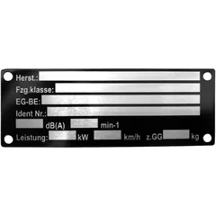 Motorcycle Typenschild for Motorcycles