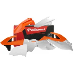 Verkleidung Schutzblech Abdeckung komplett Kit orange/weiß / schwarz