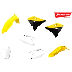 Komplettkit für Streckenfahrer weiß/gelb/schwarz