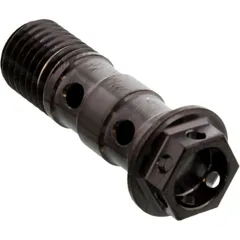 Hohlschraube doppelt M10 x 1. 25 Edelstahl V4A Racing schwarz passend für: Kawasaki ZX - 7R, ZX - 6R, ZX - 10R