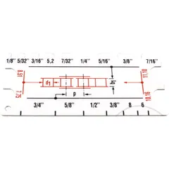 Chain size gauge JMP for: Honda CB, CBR, CRF, Kawasaki Z, KX, ZZR