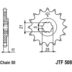 Ritzel 15Z Teilung 530 grobverzahnt 6 Innendurchmesser 21/25 passend für: Kawasaki H1, H2, KH, S1