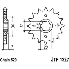 Front sprocket 15t pitch 520 JTF132715