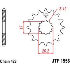 12 Tooth Sprocket 428 for Narrow Chains
