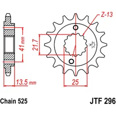 Ritzel 16Z Teilung 525 Alternative: 7260373 passend für: Honda XL, VT, NV, NT