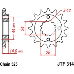 Ritzel 16Z Teilung 525 Alternative: 7260378 passend für: Honda XRV