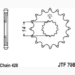 Zahnrad Ritzel 13Z Teilung 428 JTF70813