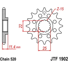 Racing - Ritzel 14Z Teilung 520 feinverzahnt Innendurchmesser 22/25 passend für: Husqvarna Enduro, Supermoto, Vitpilen