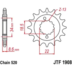 Ritzel 15Z Teilung 520 Alternative: 7260846 passend für: Husqvarna Svartpilen, Vitpilen, SM