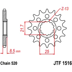 Racing - Ritzel 15Z Teilung 520 feinverzahnt Innendurchmesser 21. 7/25 passend für: Kawasaki ZX - 10R