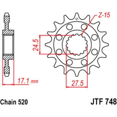 Racing - Ritzel 14Z Teilung 520 feinverzahnt Innendurchmesser 25/28 passend für: Ducati Panigale, Superleggera, Streetfighter