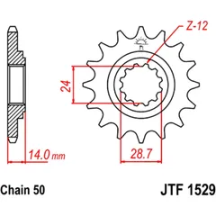 Ritzel 17Z Teilung 530 Alternative: 7260355 passend für: Kawasaki ZRX, GPZ