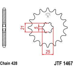 13 Tooth Front Sprocket Pitch 428 Large Spline for Motorcycles