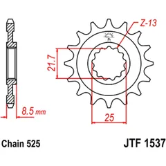 Ritzel 16Z Teilung 525 Alternative: 7260360 passend für: Kawasaki Z, ZX - 10R, KLZ