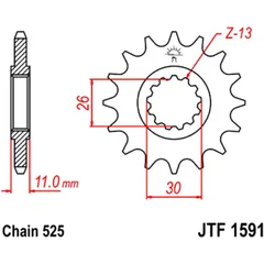 Front sprocket 15 tooth pitch 525 alternative: 7260863 for: Fantic Caballero