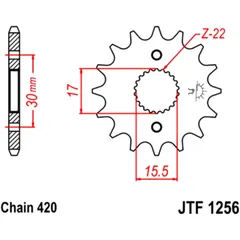Ritzel 15Z Teilung 420 feinverzahnt Innendurchmesser 15. 5/17 passend für: Honda CR, CRF, XR