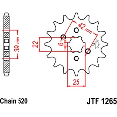 Ritzel 12Z Teilung 520 grobverzahnt 6 Innendurchmesser 22/25 passend für: CAN - AM DS