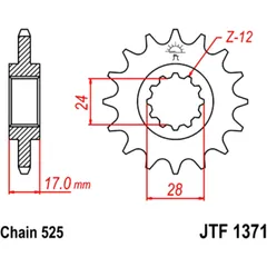 Ritzel 14Z Teilung 525 feinverzahnt Innendurchmesser 24/28 passend für: Honda CB, CBF, CBR