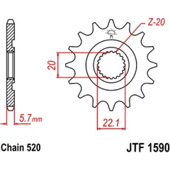 Ritzel 12Z Teilung 520 feinverzahnt Innendurchmesser 20/22. 2 passend für: Fantic XEF, XX, XE
