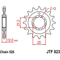 Ritzel 16Z Teilung 520 feinverzahnt Innendurchmesser 21/25 passend für: Husaberg FE, FC, FS