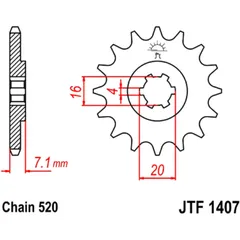 Front sprocket 10 tooth pitch 520 large spline 4 inner diameter 16/20 for: Suzuki LT