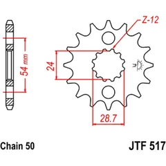 Front sprocket 15 tooth pitch 530 narrow spline inner diameter 24/28. 7 for: Kawasaki ZZR, ZX - 12R, GPZ