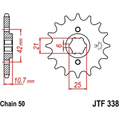 Ritzel 16Z Teilung 530 grobverzahnt 6 Innendurchmesser 21/25 passend für: Honda CB