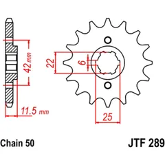 Ritzel 16Z Teilung 530 grobverzahnt 6 Innendurchmesser 22/25 passend für: Honda FT