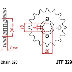 Ritzel 16Z Teilung 520 grobverzahnt 4 Innendurchmesser 18/20 passend für: Honda CA, MTX, TLR