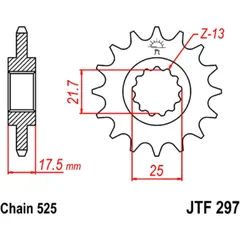 Ritzel 15Z Teilung 525 Alternative: 7260374 passend für: Honda CB, CBF, CBR