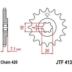 Front sprocket 11 tooth pitch 420 large spline 4 inner diameter 16/20 for: Suzuki TS, RM