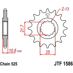 JT Sprockets 15 Zähne Feinverzahntes Ritzel 525 mit Innendurchmesser 21.6/25