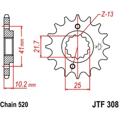 Ritzel 16Z Teilung 520 feinverzahnt Innendurchmesser 21. 6/25 passend für: Honda NX, FMX, FX