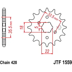 14 Tooth Front Sprocket Pitch 428 Large Spline for Motorcycles