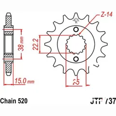 Zahnrad Ritzel 14Z Teilung 520 JTF73714
