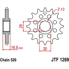Racing - Ritzel 14Z Teilung 520 feinverzahnt Innendurchmesser 26/30 passend für: Honda CBR, VTR