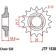 Ritzel 15Z Teilung 520 Alternative: 7260362 passend für: Kawasaki Z