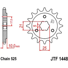 Ritzel 15Z Teilung 525 grobverzahnt 5 Innendurchmesser 21/25 passend für: Sachs Roadster