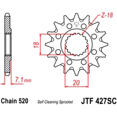 Racing-Ritzel 12Z 520 Teilung für Motorräder