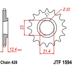 15 Tooth Sprocket for Narrow Pitch 428