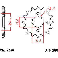 Ritzel 13Z Teilung 520 feinverzahnt Innendurchmesser 18. 5/22 passend für: Honda NX