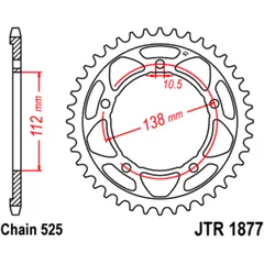 Kettenrad 41 Zähne 525 Teilung für Motorräder