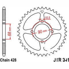 Rear sprocket 53tooth pitch 428 JTR24153
