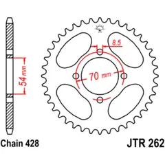 40 Tooth Rear Sprocket Pitch 428 for Motorcycles