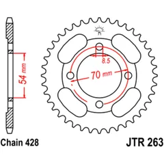 Kettenrad 34Z Teilung 428 Innendurchmesser 054 Lochkreis 070 passend für: FKM FK12