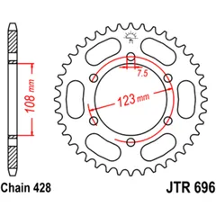 Kettenrad 43Z für Motorräder 7270959