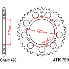 50-tooth Rear Sprocket 420 for Motorcycles